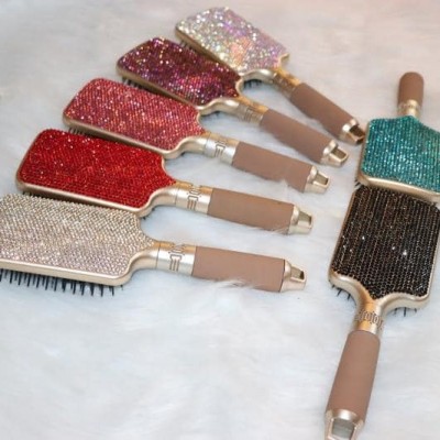 Newest Hot Sale Bling Crystal Rhinestone Hair Brush Private Label